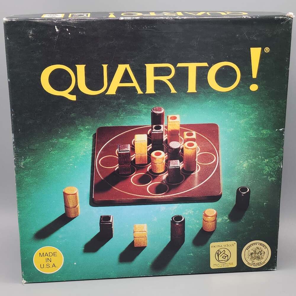 VTG Quarto Wooden Board Game Gigamic 1993 Strategy Brown Complete Made in USA